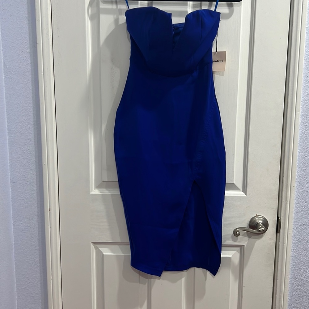 Strapless slit dress